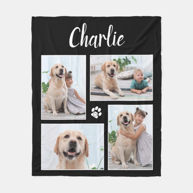 Personalized Dog Pet Lover Photo Collage Fleece Blanket Zazzle