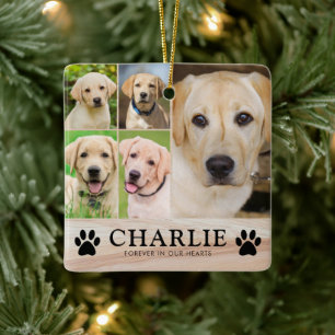 Personalized Dog Pet Memorial Photo Keepsake Ceramic Ornament