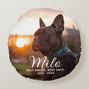 Personalized Dog Pet Memorial Round Pillow