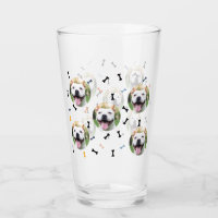 Personalized Dog Pet Photo Collage Glass Cup