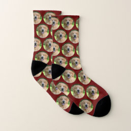 Personalized Dog Pet Photo Collage Red Socks
