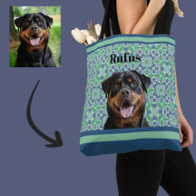 🐾Personalized Dog Pet Photo Green Mandala Pattern
