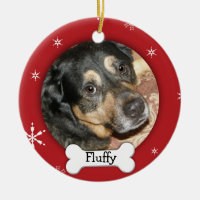 Personalized Dog/Pet Photo Holiday Ceramic Ornament