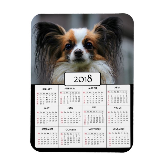 Personalized Dog Photo  2018 Calendar Magnet (Vertical)