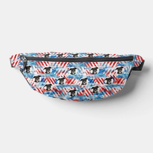 Personalized Dog Photo American Flag Pattern Fanny Pack