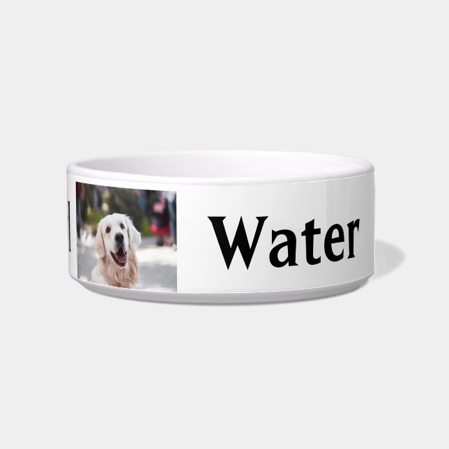 Personalized dog photo and name food or water bowl (Right)