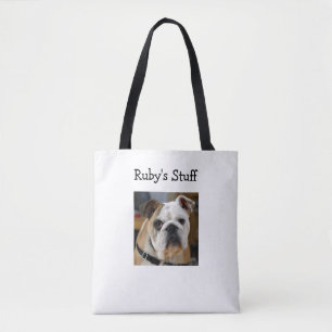 Personalized Dog Photo and Name Tote Bag