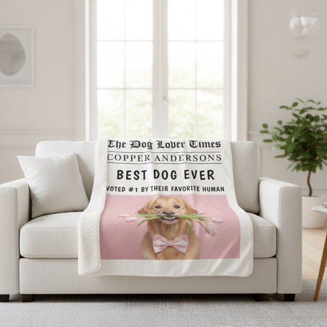 Personalized Dog Photo | Best Dog Ever Sherpa Blanket (Creator Uploaded)