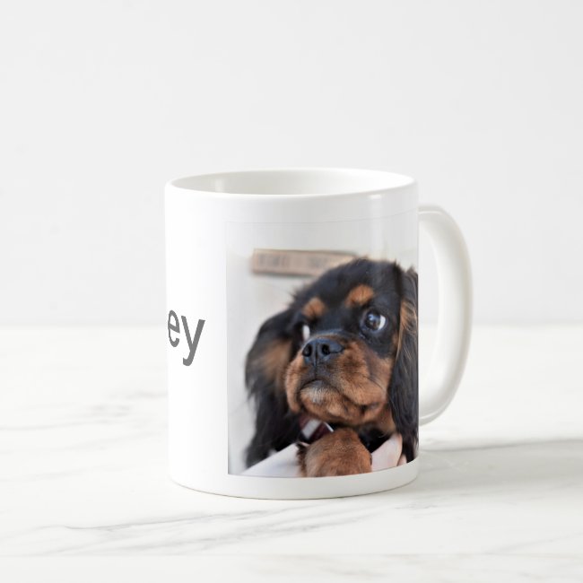 Personalized Dog Photo Black text Coffee Mug
