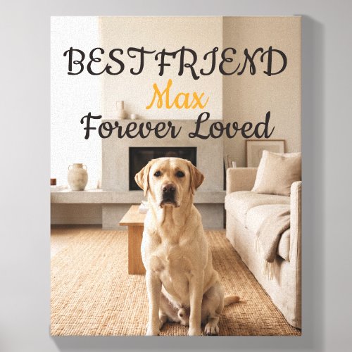 Personalized Dog Photo Canvas Print Custom Pet  Canvas Photo Tile