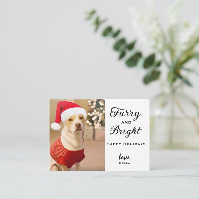 Personalized Dog Photo Cards, Pet Christmas Card (Standing Front)
