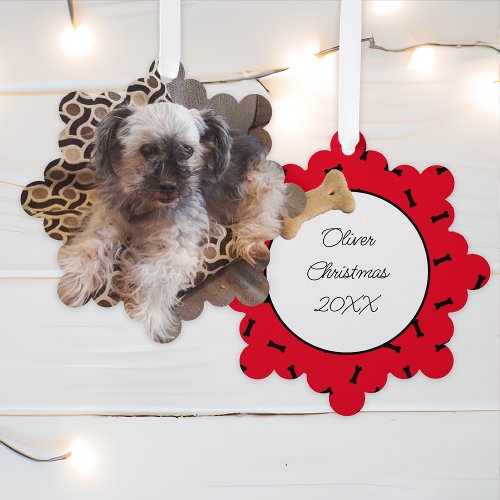 Personalized Dog Photo Christmas Ornament Card