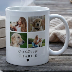 Personalized Dog Photo Collage Custom Pet Lover Coffee Mug