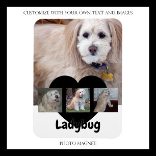 Personalized Dog Photo Collage with Custom Name Magnet