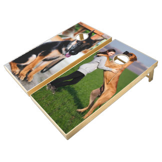 Personalized Dog Photo Cornhole Game BackYard