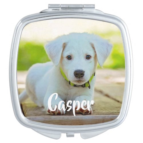 Personalized dog photo custom pet dad compact mirror