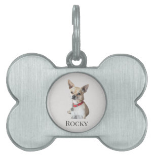 Personalized Dog Photo   Custom Pet Name  ID Tag