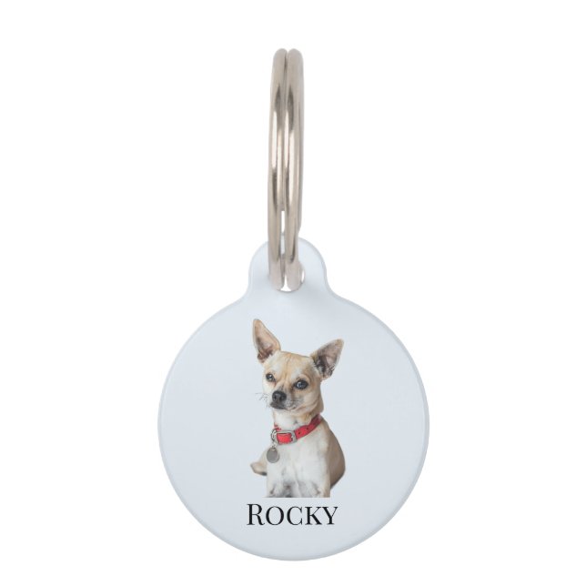 Personalized Dog Photo | Custom Pet Name  ID Tag (Front)