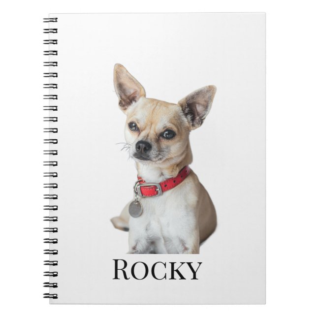 Personalized Dog Photo | Custom Pet Name  Notebook (Front)