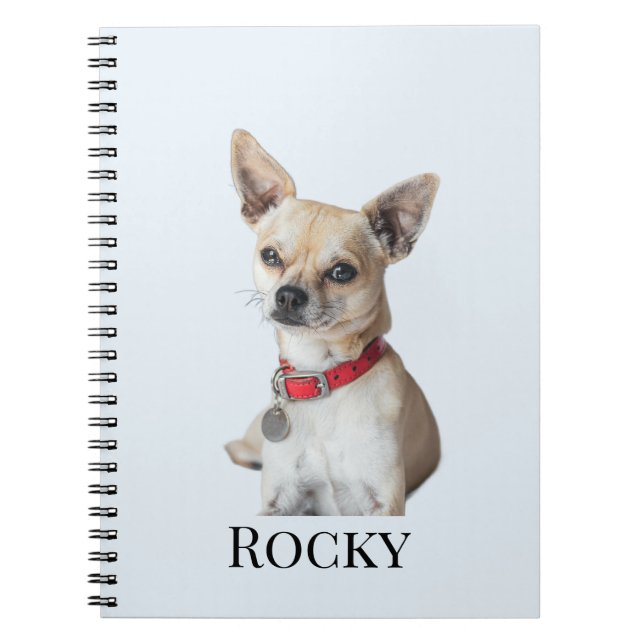 Personalized Dog Photo | Custom Pet Name  Notebook (Front)