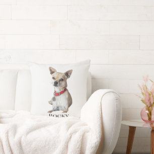 Personalized Dog Photo Custom Pet Name Throw Pillow