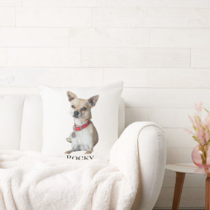 Personalized Dog Photo Custom Pet Name Throw Pillow