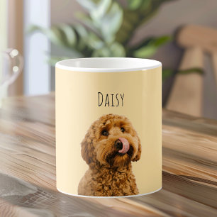 Personalized Dog Photo Custom Pet Name Yellow Coffee Mug