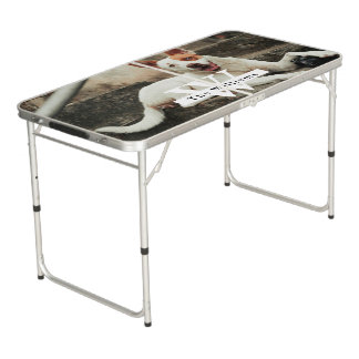 Personalized Dog Photo Family name Beer Pong Table