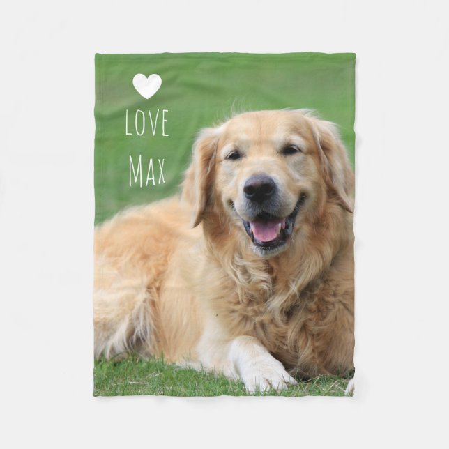 Personalized Dog Photo Fleece Blanket (Front)