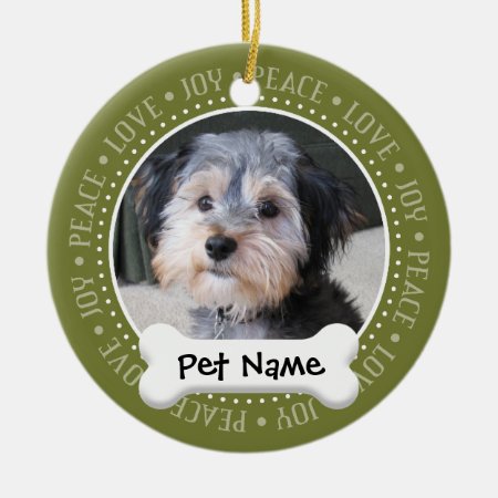 Personalized Dog Photo Frame - Single-sided Ceramic Ornament
