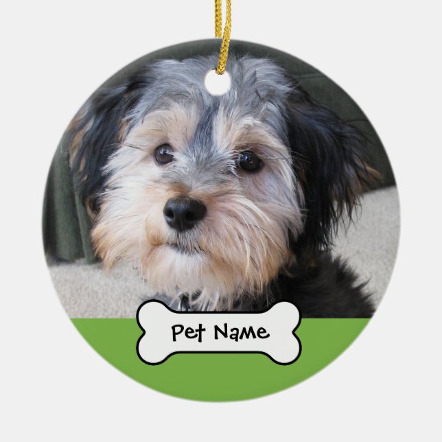 Personalized Dog Photo Frame - SINGLE-SIDED Ceramic Ornament (Front)