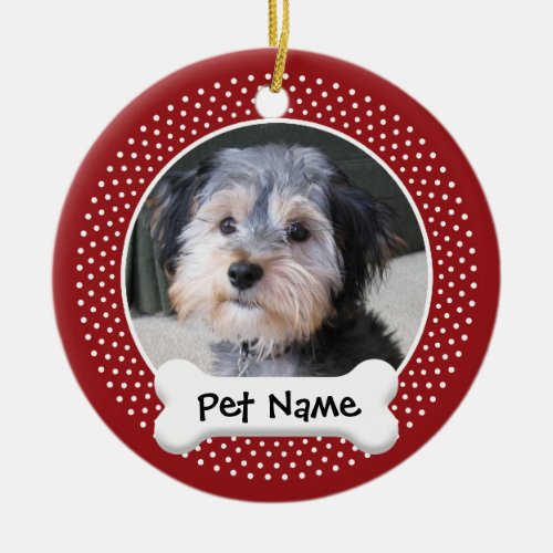 Personalized Dog Photo Frame _ SINGLE_SIDED Ceramic Ornament