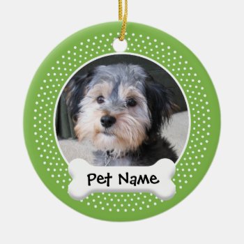 Personalized Dog Photo Frame - Single-sided Ceramic Ornament by MyPetShop at Zazzle