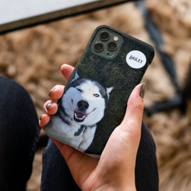 Personalized dog photo name monogram custom dog Case-Mate iPhone case (Creator Uploaded)