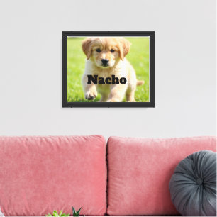 Personalized Dog Photo & Name Portrait Pillow Canvas Print