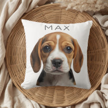 Personalized Dog Photo & Name Throw Pillow