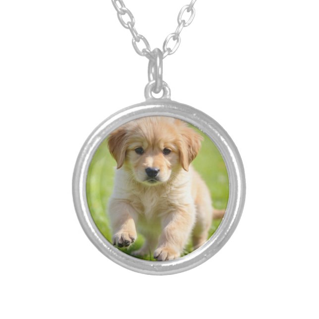 Personalized Dog Photo Necklace Custom Pet Gift (Front)