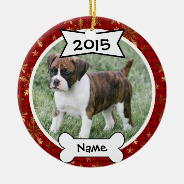 Personalized Dog Photo Ornament (Front)