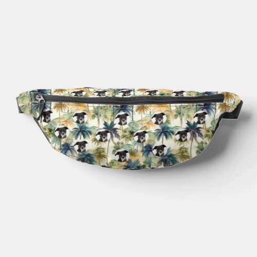 Personalized Dog Photo Palm Trees Summer Pattern Fanny Pack