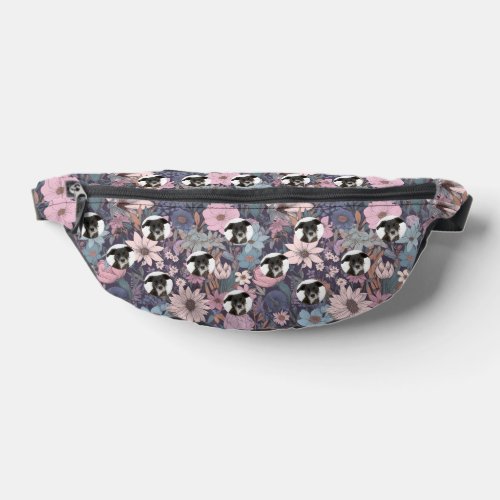 Personalized Dog Photo Pastel Flowers Pattern Fanny Pack