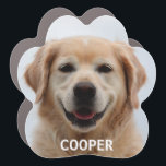 Personalized Dog Photo Paw Print Car Magnet<br><div class="desc">Customize the photo car magnet by replacing the dog photo and name</div>