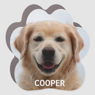 Personalized Dog Photo Paw Print Car Magnet