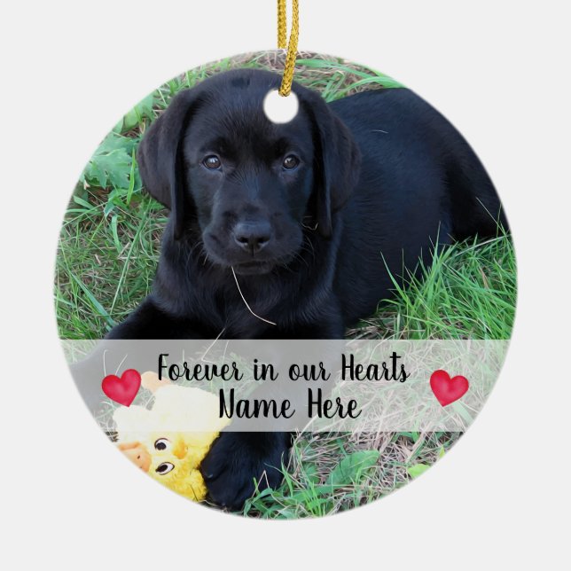 Personalized Dog Photo Pet Loss Pet Memorial Ceramic Ornament (Front)