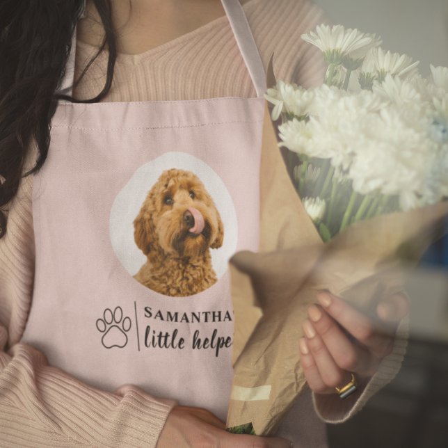 Personalized Dog Photo Pink Apron (Creator Uploaded)