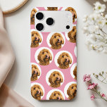 Personalized Dog Photo Pink iPhone 17 Pro Max Case<br><div class="desc">Show off your furry best friend with this adorable personalized dog photo phone case. Featuring repeating circular pet portraits on a soft pastel pink background, this custom iPhone case is perfect for dog moms, pet lovers, and anyone who wants their pup with them everywhere they go. Upload your own dog...</div>