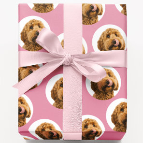 Personalized Dog Photo Pink  Wrapping Paper