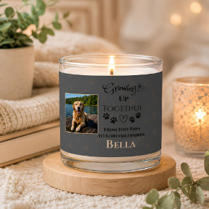 Personalized Dog Photo  Scented Candle