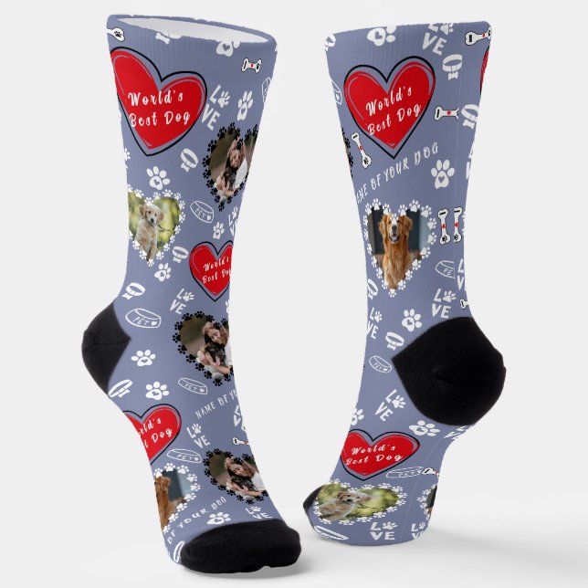 Personalized Dog Photo Socks | Custom Dog Socks (Angled)