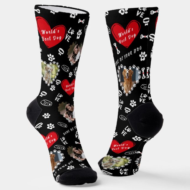 Personalized Dog Photo Socks | Custom Dog Socks (Angled)