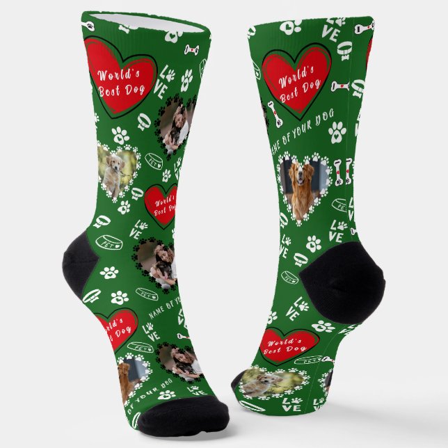 Personalized Dog Photo Socks | Custom Dog Socks (Angled)